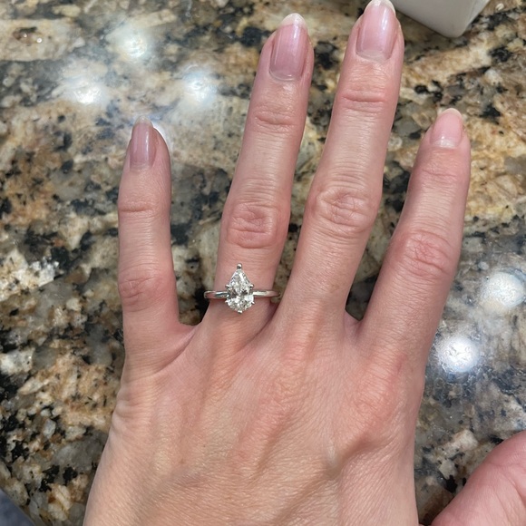 1.15 Carat Pear Lab Diamond Ring from Brilliant Earth - Picture 1 of 15